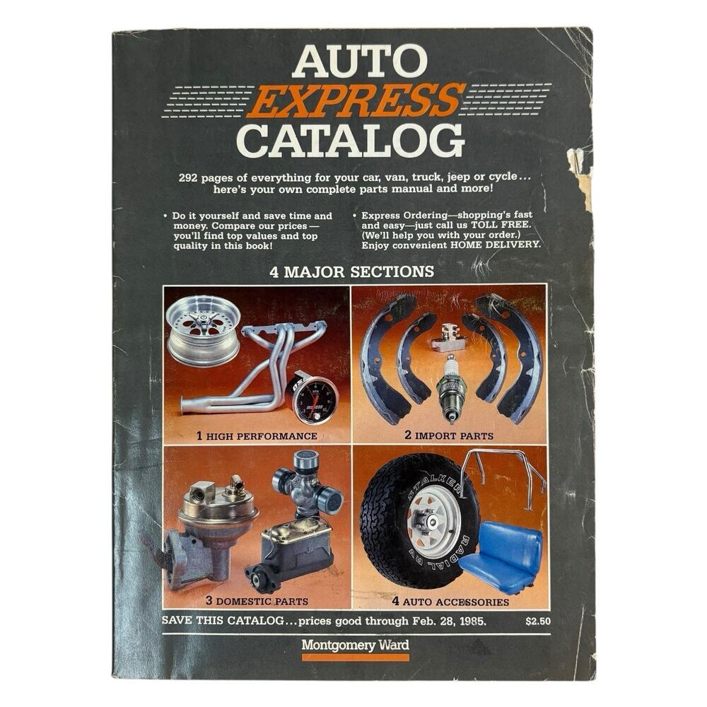 VTG 1984 Montgomery Ward Auto Express Catalog Softcover Magazine Car Mechanic